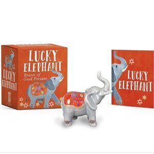 🧡3/15 New Lucky Elephant 3" & an Illustrated Book of Elephant Lore & Fun Fact